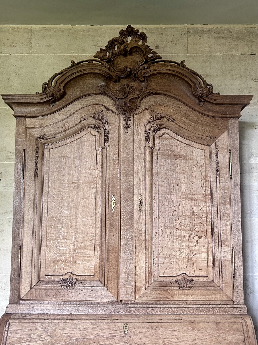 Double corps en chêne galbé XIXe siècle -photo-4