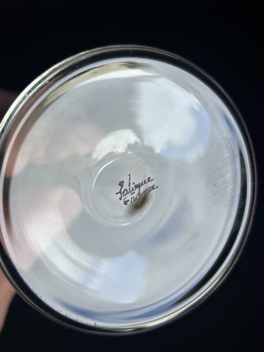 Lalique, 12 flûtes à Champagne en cristal -photo-5