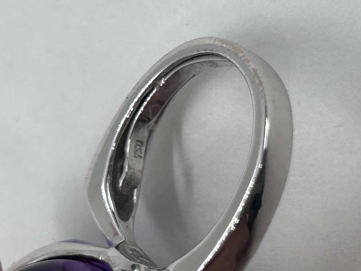 Baccarat, bague en cristal coloré et or blanc 18 carats-photo-7