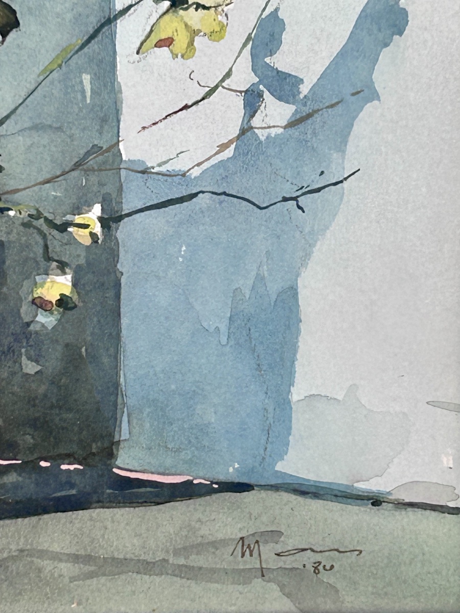 Mars Schmit, aquarelle sur papier bouquet de fleurs, artiste luxembourgeois -photo-2