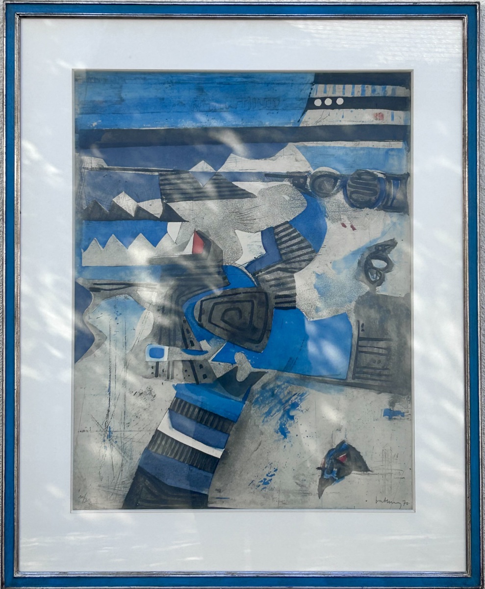R. Bertemes, Abstract Color Lithograph 