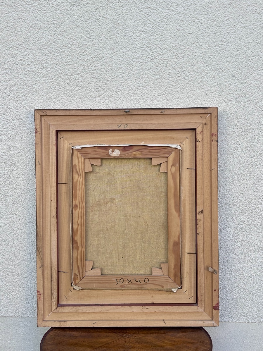 M. Schmit, huile sur toile tournesols artiste luxembourgeois -photo-7