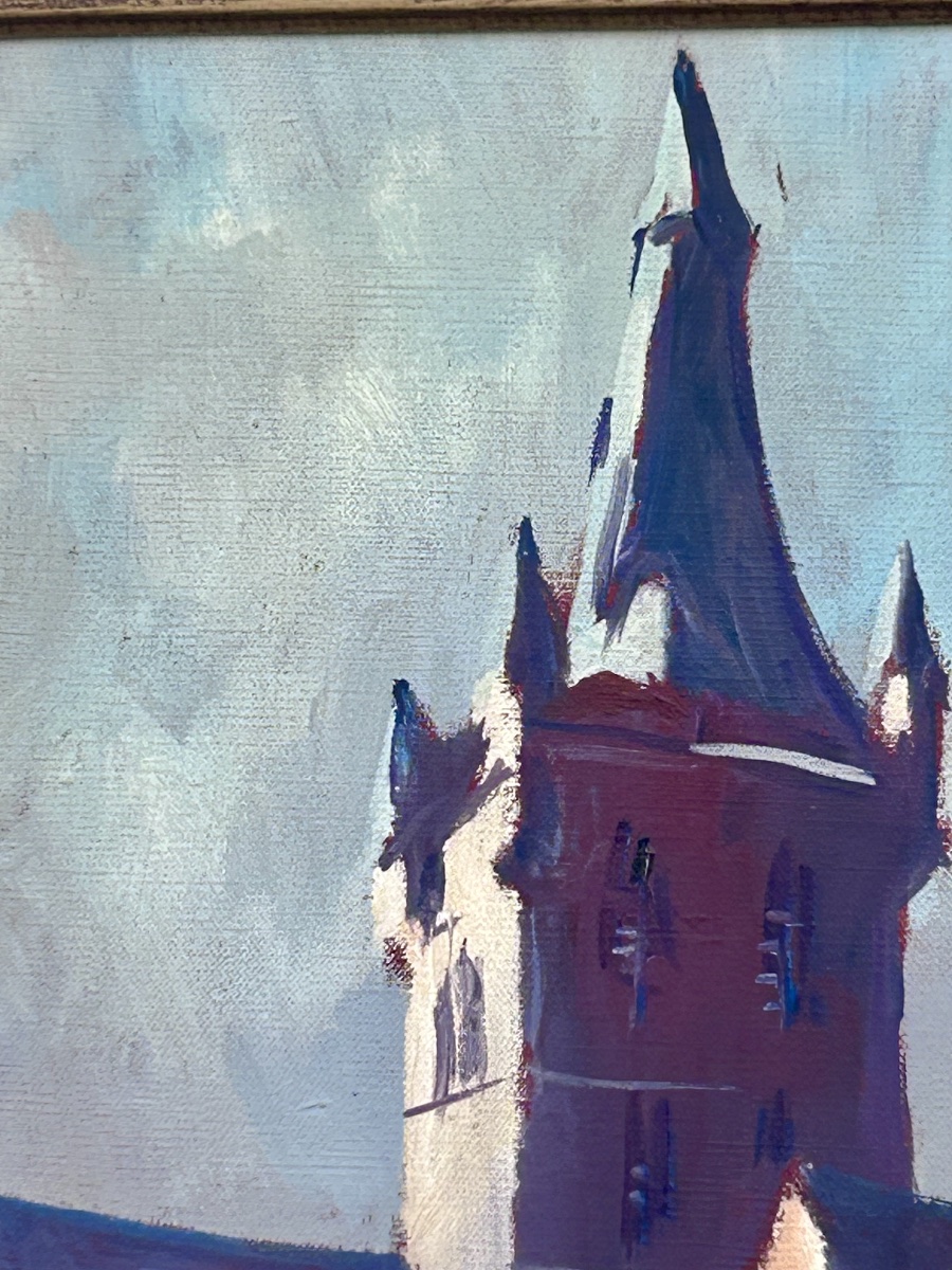 Mr. Schmit, Oil On Canvas, View Of Trier, Luxembourg Artist -photo-2