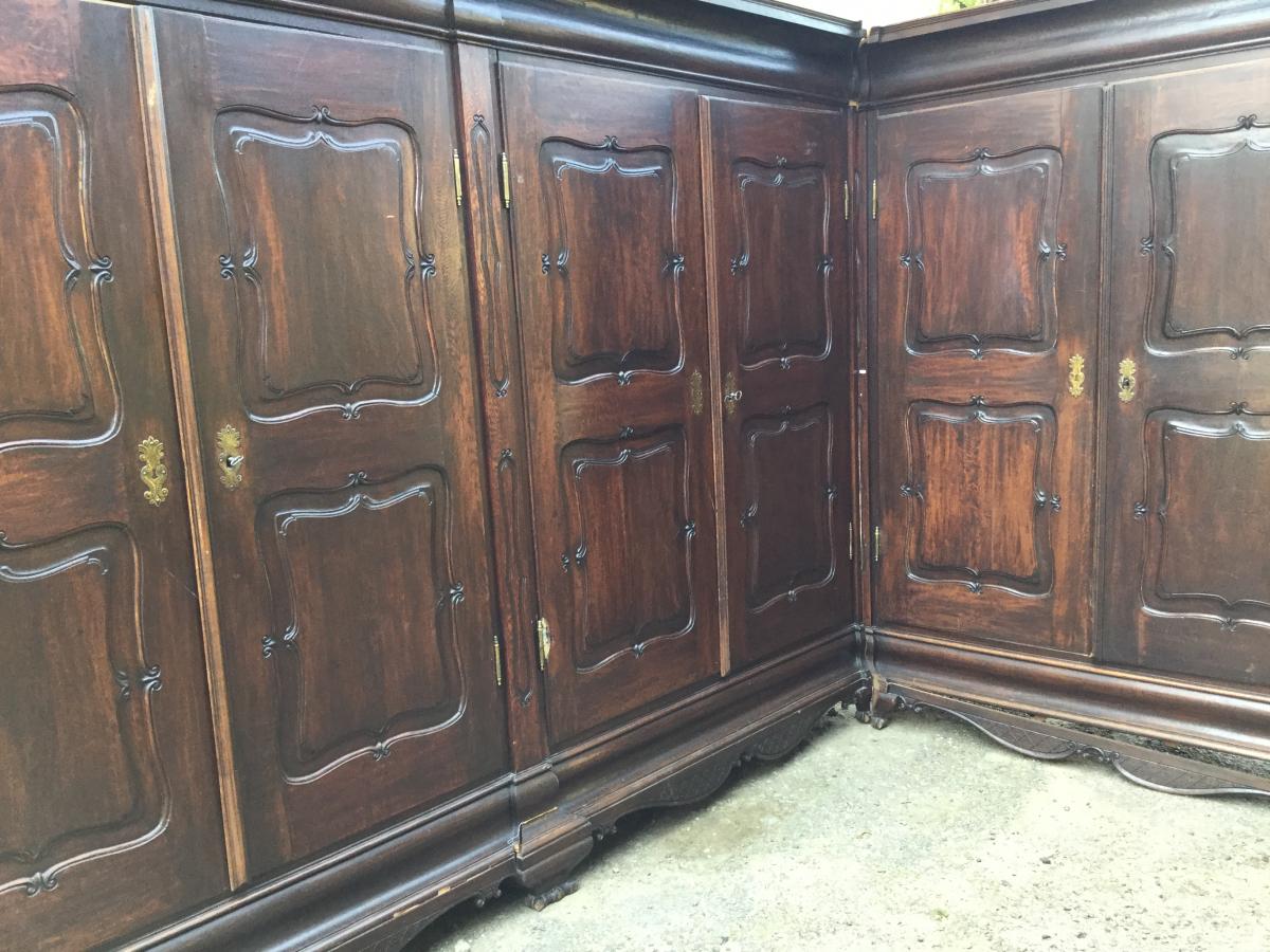 Important Baroque Castle Cabinet With 8 Doors-photo-3