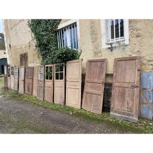 Lot Of Pickled Oak Doors 18th + 19th