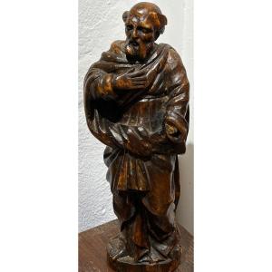 Statue de Saint en bois XVIIIe siècle 