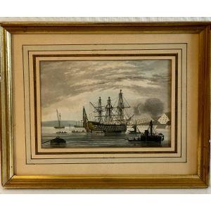 19th Century Aquatint, Marine