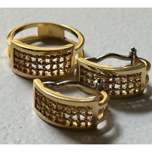 Gold Ring And Earrings