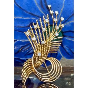 Gold And Brilliant Brooch