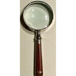 Christofle, Talisman Model Magnifying Glass In Chinese Lacquer