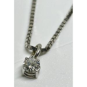 White Gold And Diamond Chain And Pendant