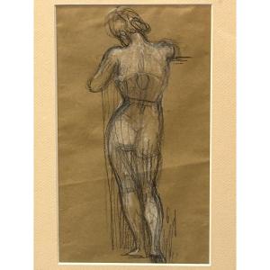 Dessin femme nue non signé 