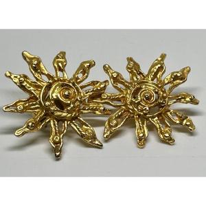 C.lacroix, Pair Of Soleil Clip-on Earrings