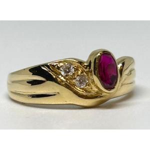 Gold, Ruby And Brilliant Ring 