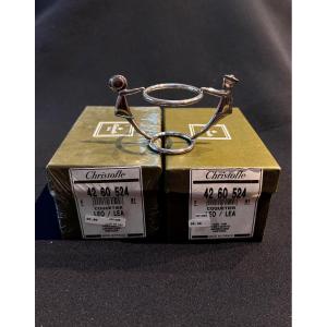 Paire de coquetiers Christofle modèle “Leo/Lea” neuf