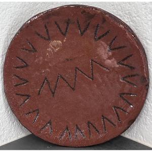 Monogrammed Ls Glazed Stoneware Plate, 1950s