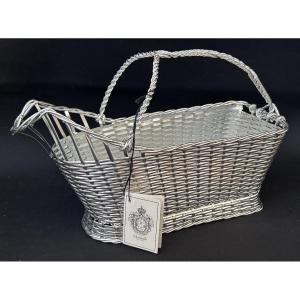 Christofle, panier à vin en métal argenté 