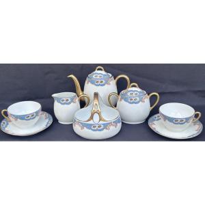 Tête à tête en porcelaine de Limoges art déco 