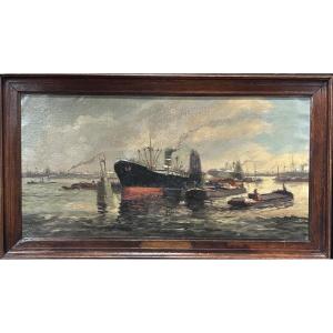 Jasmeg, huile sur toile marine 