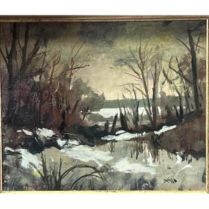 R. Ducourant, Oil On Canvas Landscape