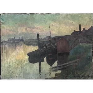 Wytterschaut, Oil On Canvas River Landscape