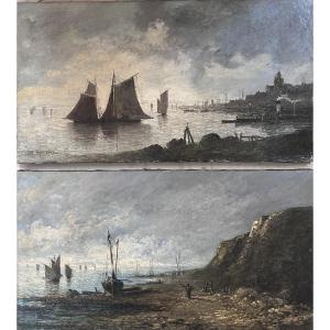 Ch. Cluytmans, Pair Of 19th Century Marine Paintings