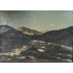F. Von Wille, Oil On Canvas Landscape German Ardennes