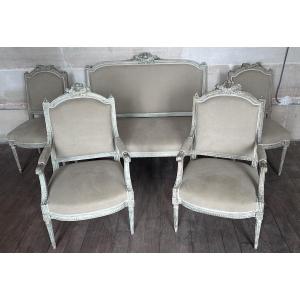 Salon 5 pièces Louis XVI fin XIXe siècle 
