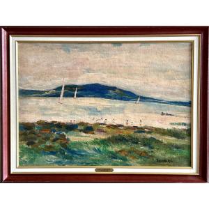 J. Benedek, Landscape Lake Balaton (hungary) Oil On Board