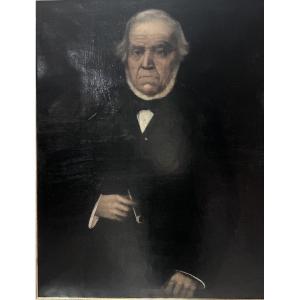 Huile sur toile portrait d’un industriel XIXe siècle 