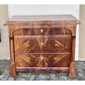 Commode Biedermeier en placage acajou XIXe siècle 