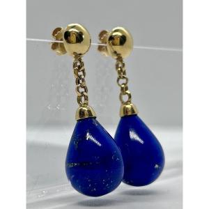 18-carat Gold And Lapis Lazuli Drop Earrings