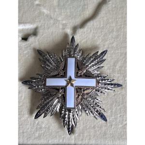 Plaque de grand officier italienne en argent et vermeil