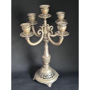 5-arm Solid Silver Table Candelabra