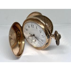 Gold Pocket Watch With Hour And Quarter-hour Repeater And Chronograph