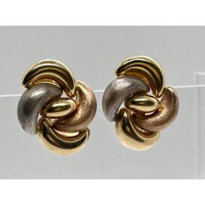 Boucles d’oreille 3 ors 18 carats à clips