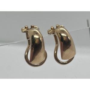 18-karat Gold Clip-on Earrings In A Half-hoop Style