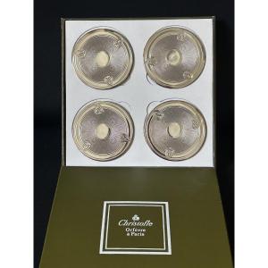 Christofle, 4 sous verres modèle Louis Philippe 