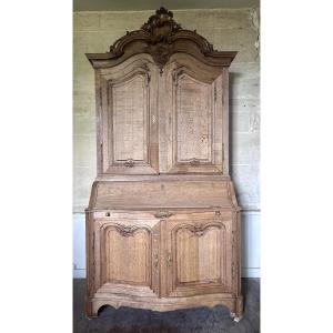 19th-century Curved Double-body Oak Cabinet