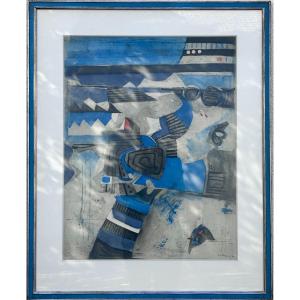R. Bertemes, Abstract Color Lithograph