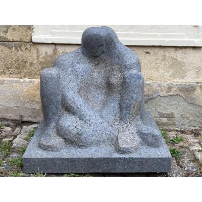 Knut Johannes Steen grande sculpture en granit