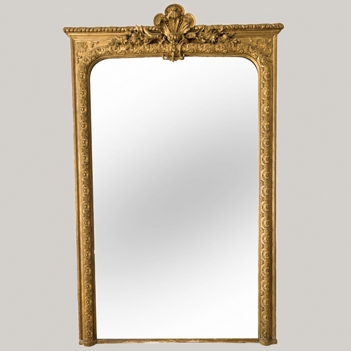 Large Antique Golden Mirror Napoleon III 19th Century, 150 X 210 Cm
