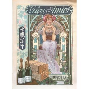 Veuve Amiot - Grand Mousseux - 1890's - 36 X 50 Cm - Art Nouveau