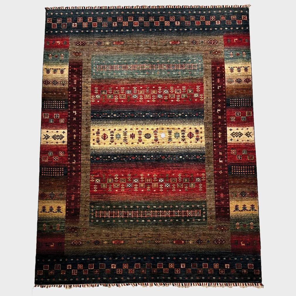 Afghan Loribaft Wool Carpet, Tribal Motifs, 177 X 132 Cm