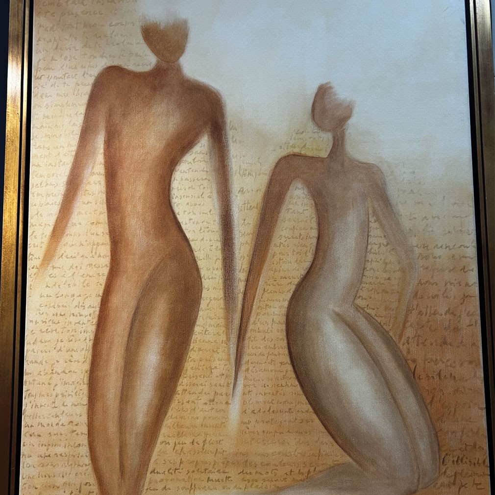 Claudine Hennebert, Oil On Canvas, Abstract Female Silhouettes-photo-2