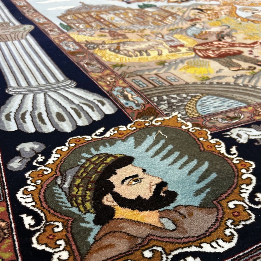 Legendary Figurative Persian Rug In Wool On Cotton, 315 X 206 Cm-photo-3