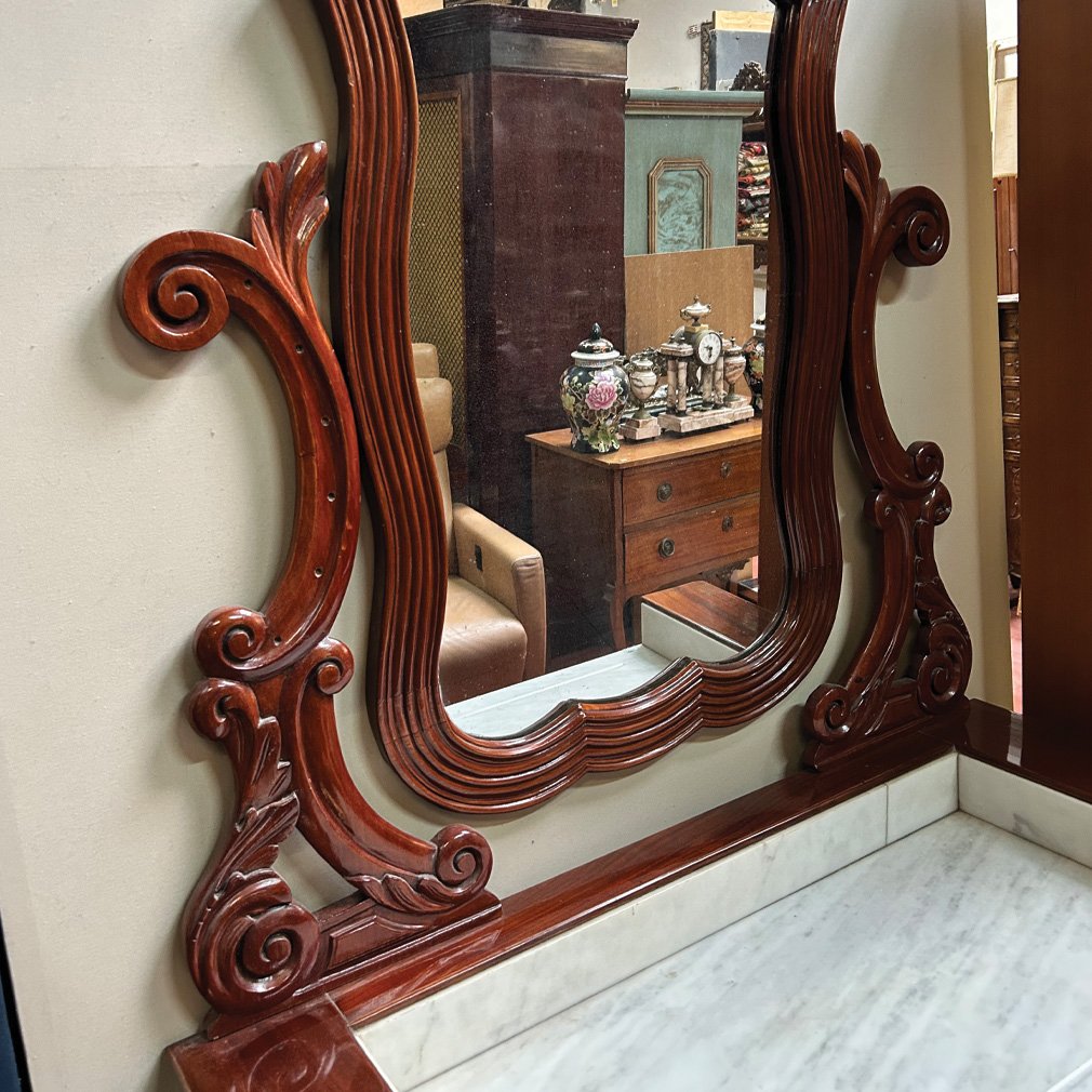 Louis Philippe Mahogany And Marble Vanity, 19th Century-photo-1