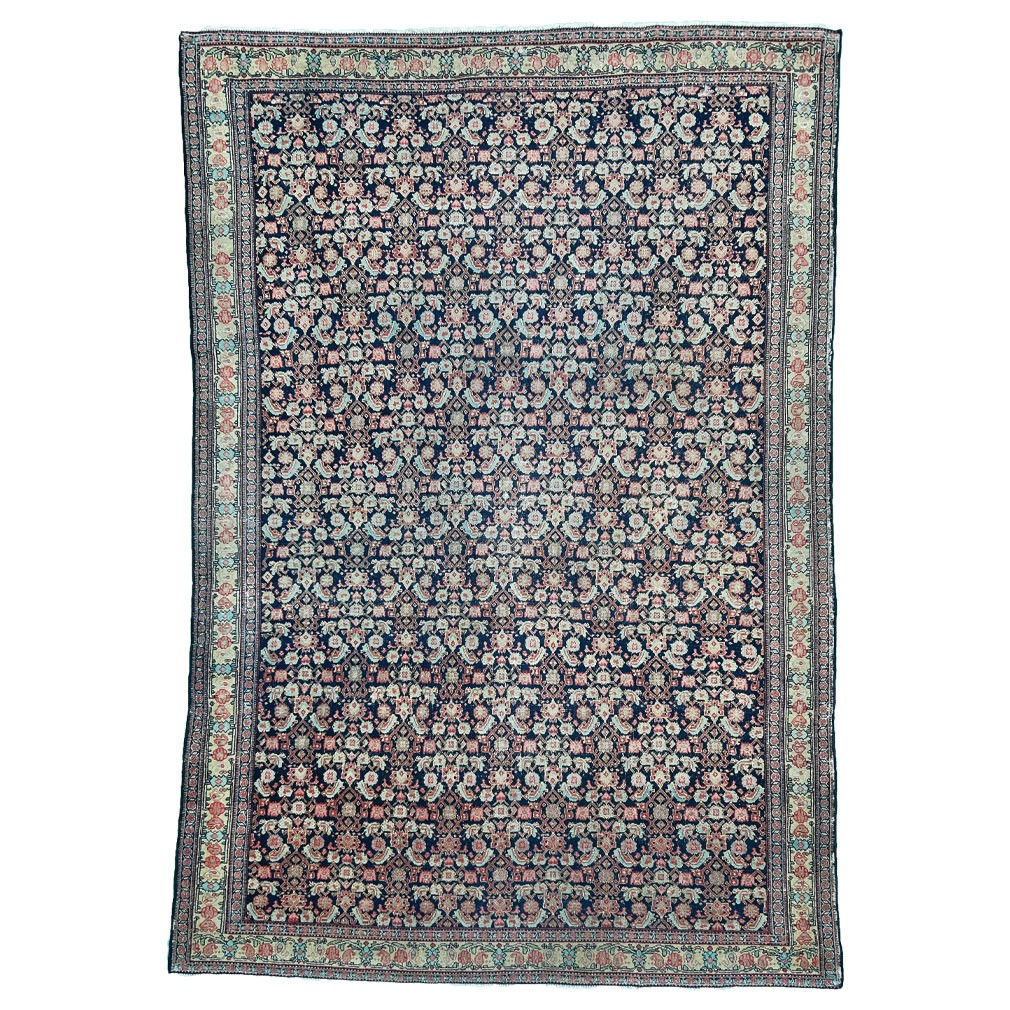 Tapis ancien persan Senneh floral | 110 ans | Laine | 190 x 130 cm