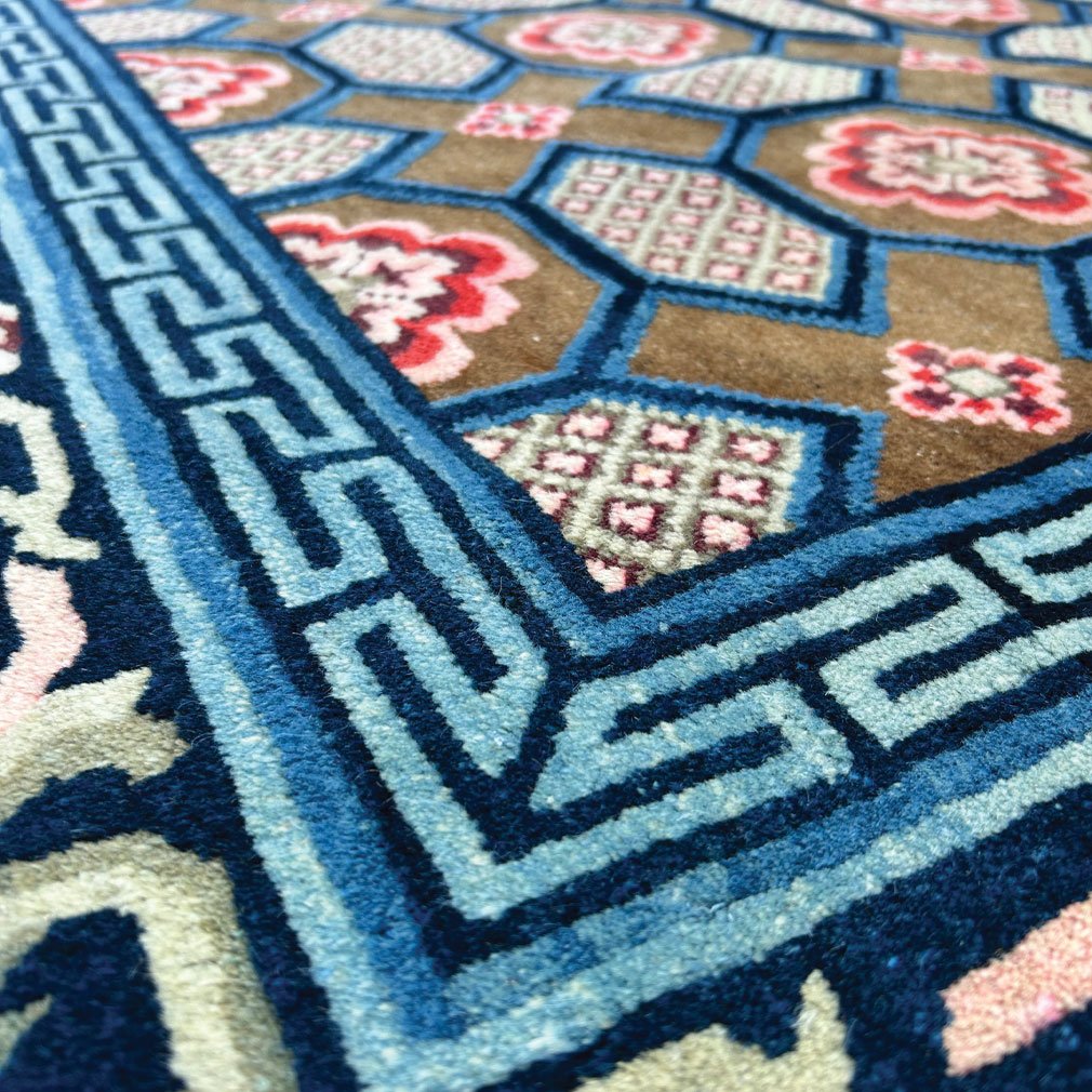 Antique Chinese Rug Pao Tao Art Deco | 110 Years Old | Wool | 200 X 140 Cm-photo-4