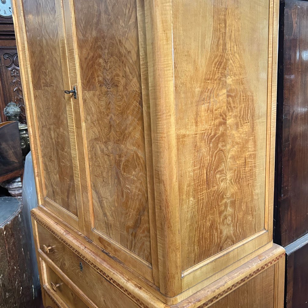 Cabinet Art Déco Français En Noyer, Vers 1930-photo-3
